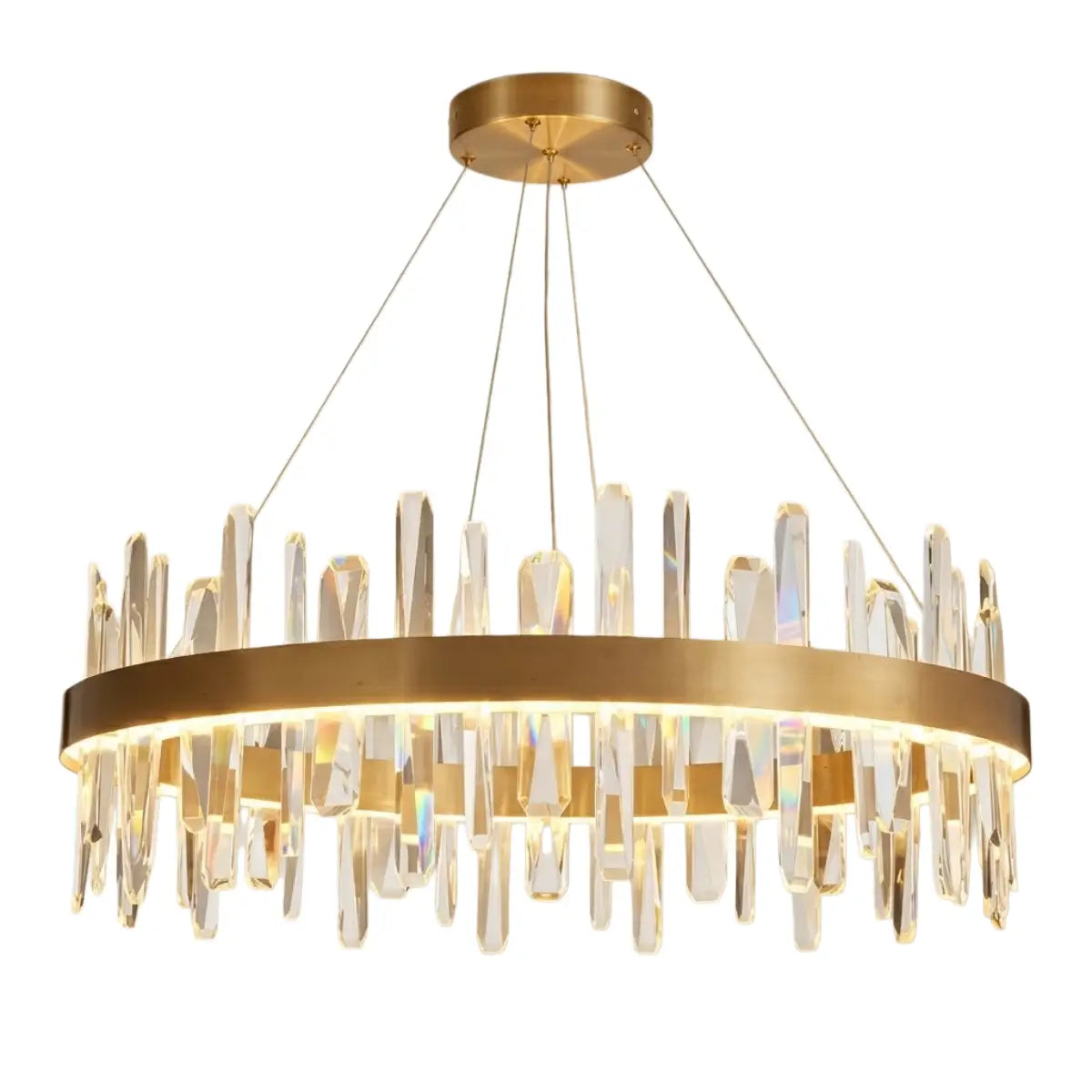 Excelis Luxury Round Crystal Chandelier – Gold Finish  for Living Room/Dining Room