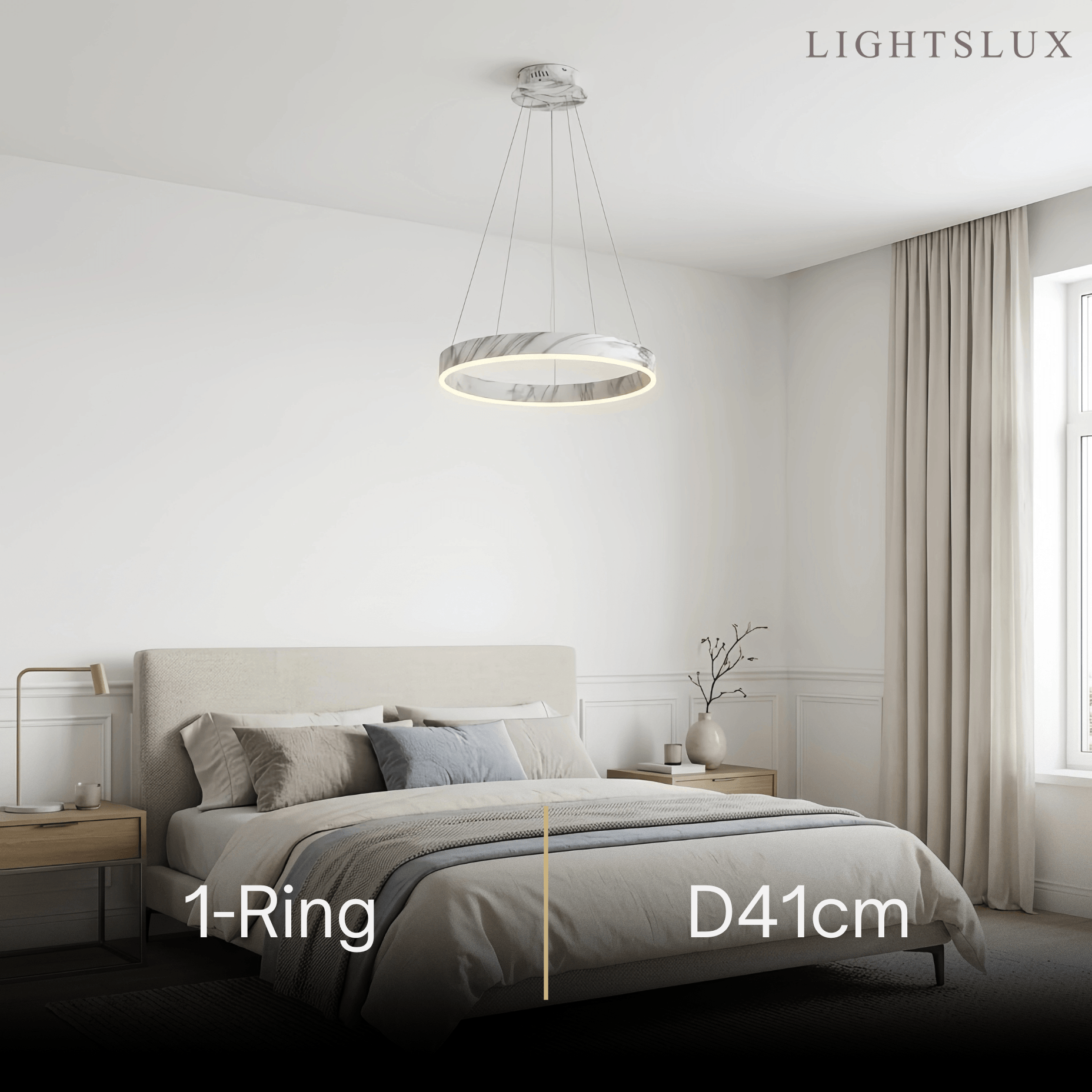 Contemporary Tiered Circular  Chandelier -- Marble