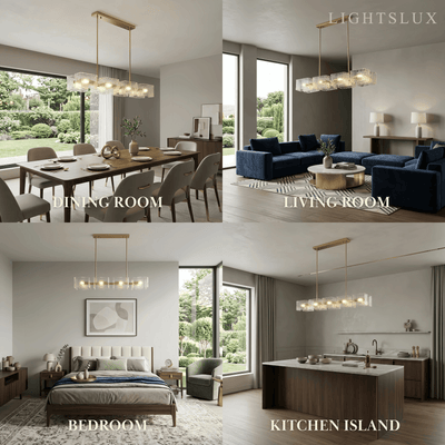 Elegant Straight Chandelier -- Gold