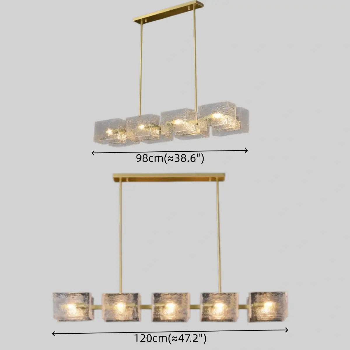 Elegant Straight Chandelier -- Gold
