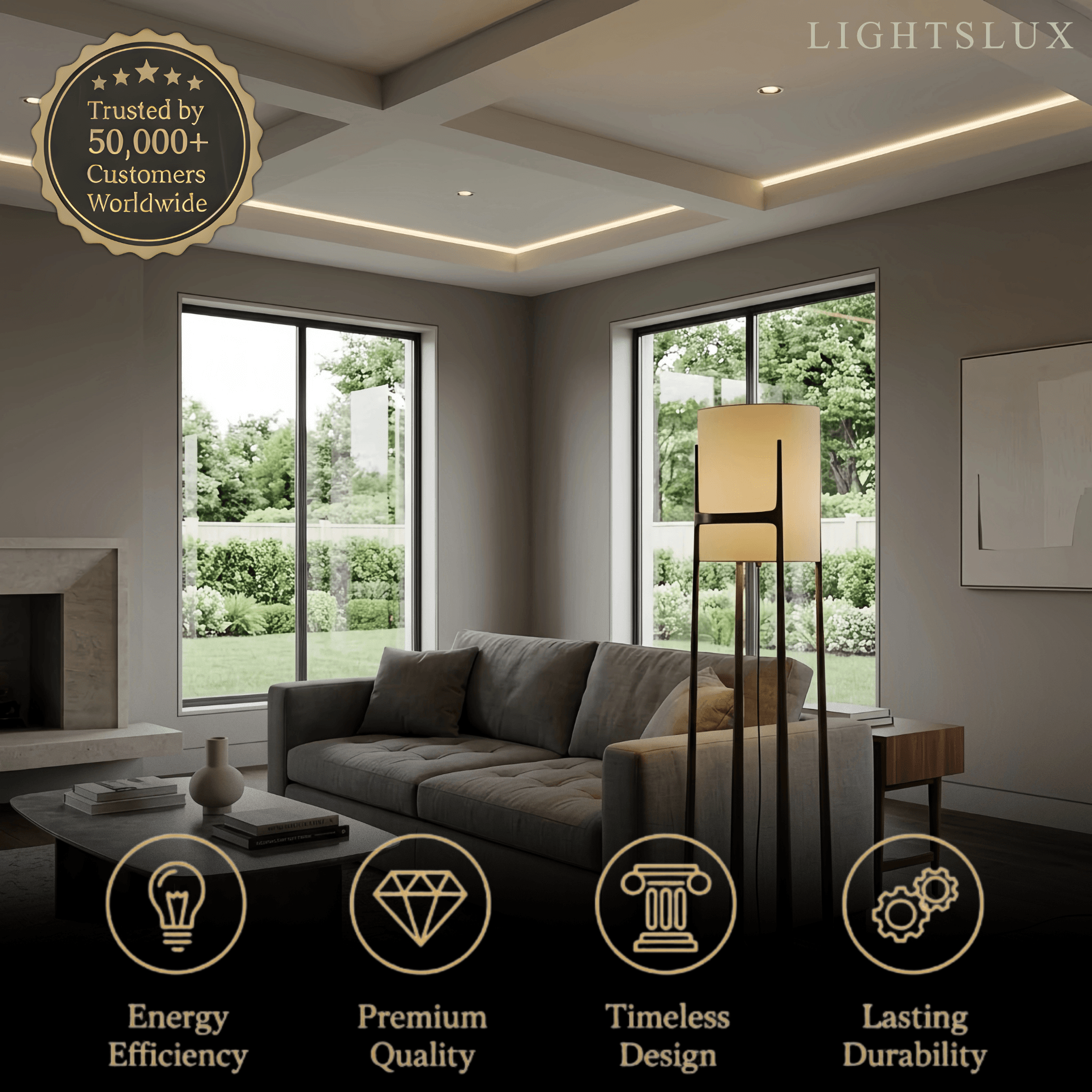 Modern Lantern Floor Lamp -- White