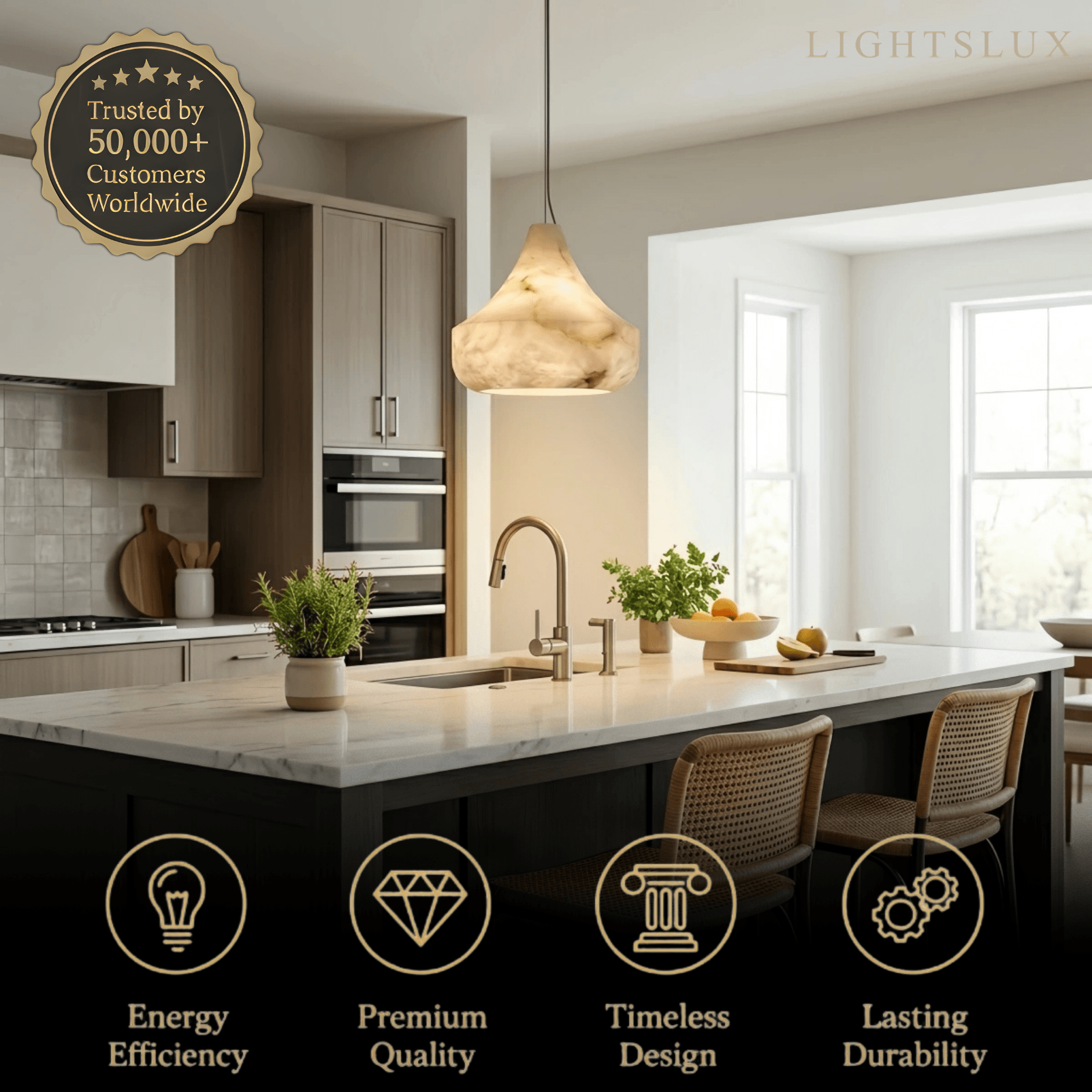 Alba Modern Alabaster Pendant Light