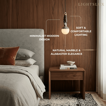 Alba Minimalist Marble Alabaster Pendant Lamp