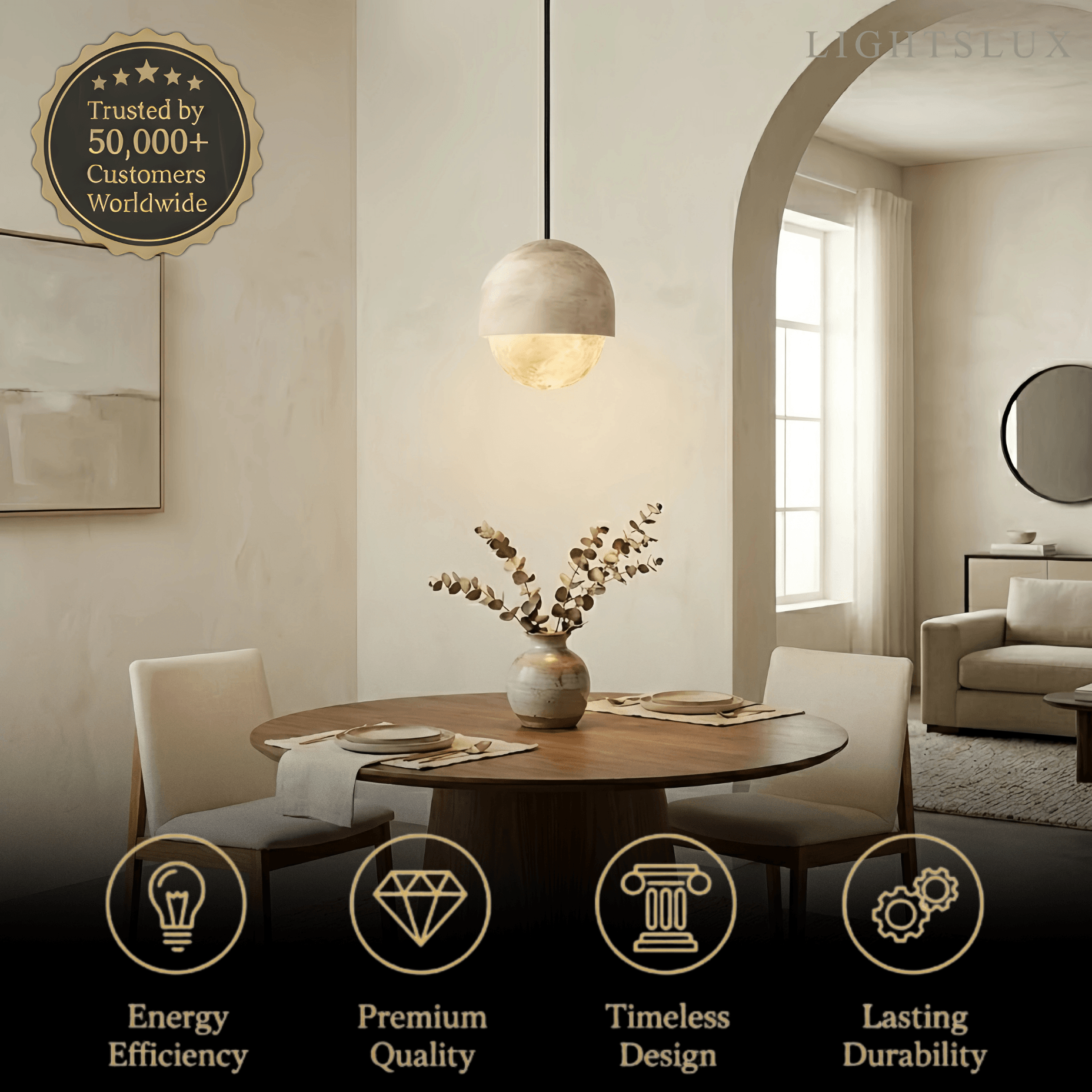 Alba Modern Alabaster Pendant Light