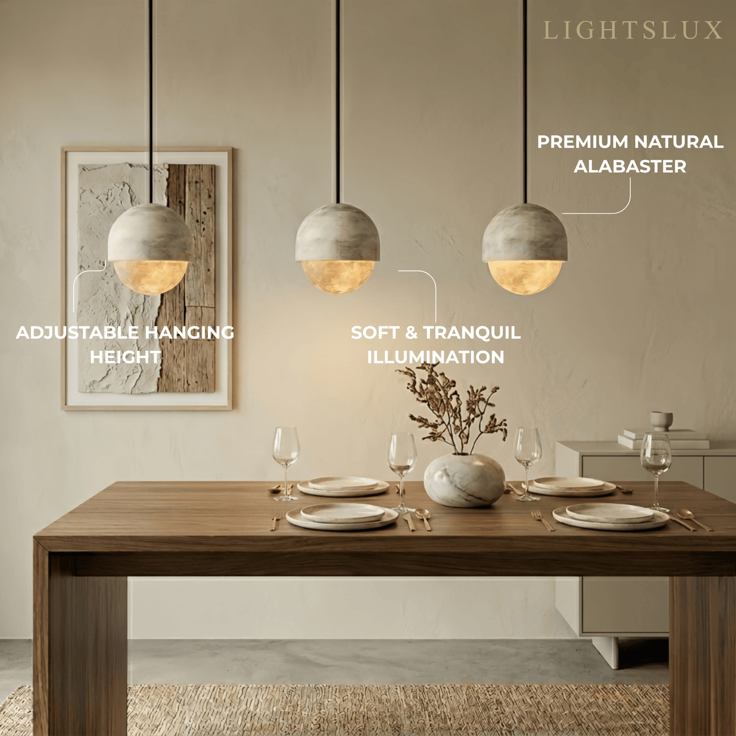 Alba Modern Alabaster Pendant Light