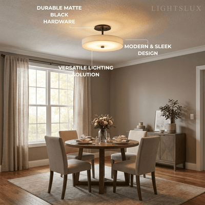 Alba Minimalist Ceiling Light – Alabaster & Brass