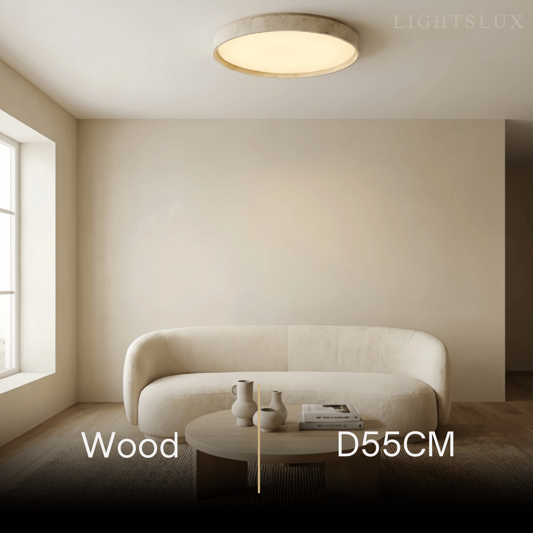 Strata Modern Minimalist Travertine Ceiling Light