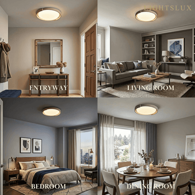 Strata Minimalist Round Travertine Ceiling Light