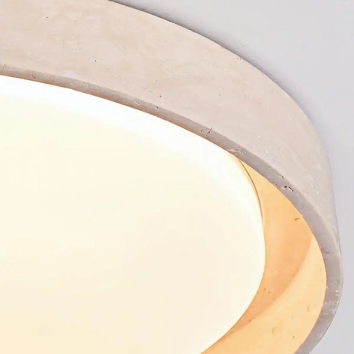 Strata Minimalist Round Travertine Ceiling Light