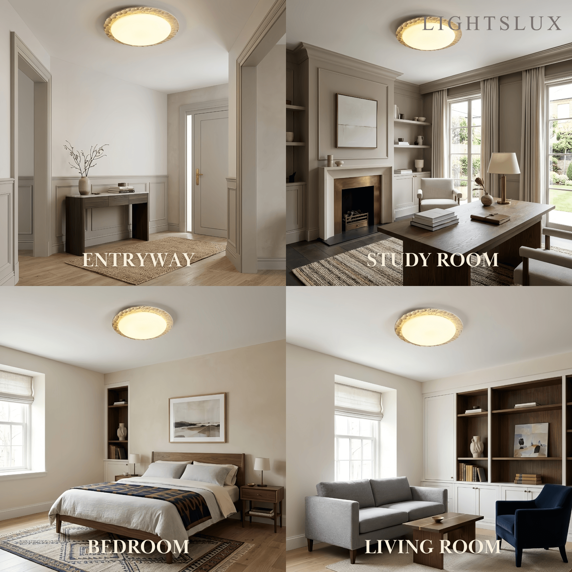 Strata Natural Travertine Ceiling Light