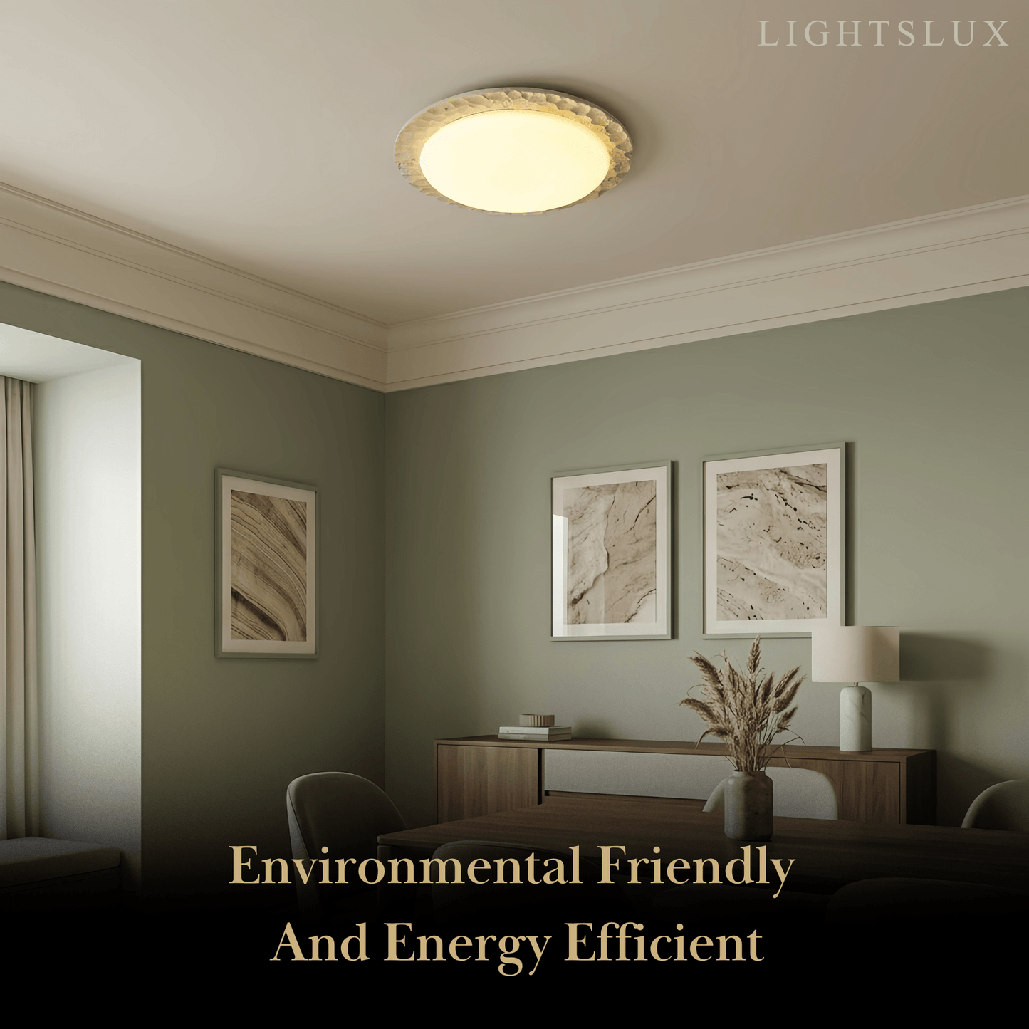 Strata Natural Travertine Ceiling Light