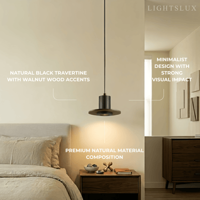 Strata Minimalist Travertine Pendant Light 