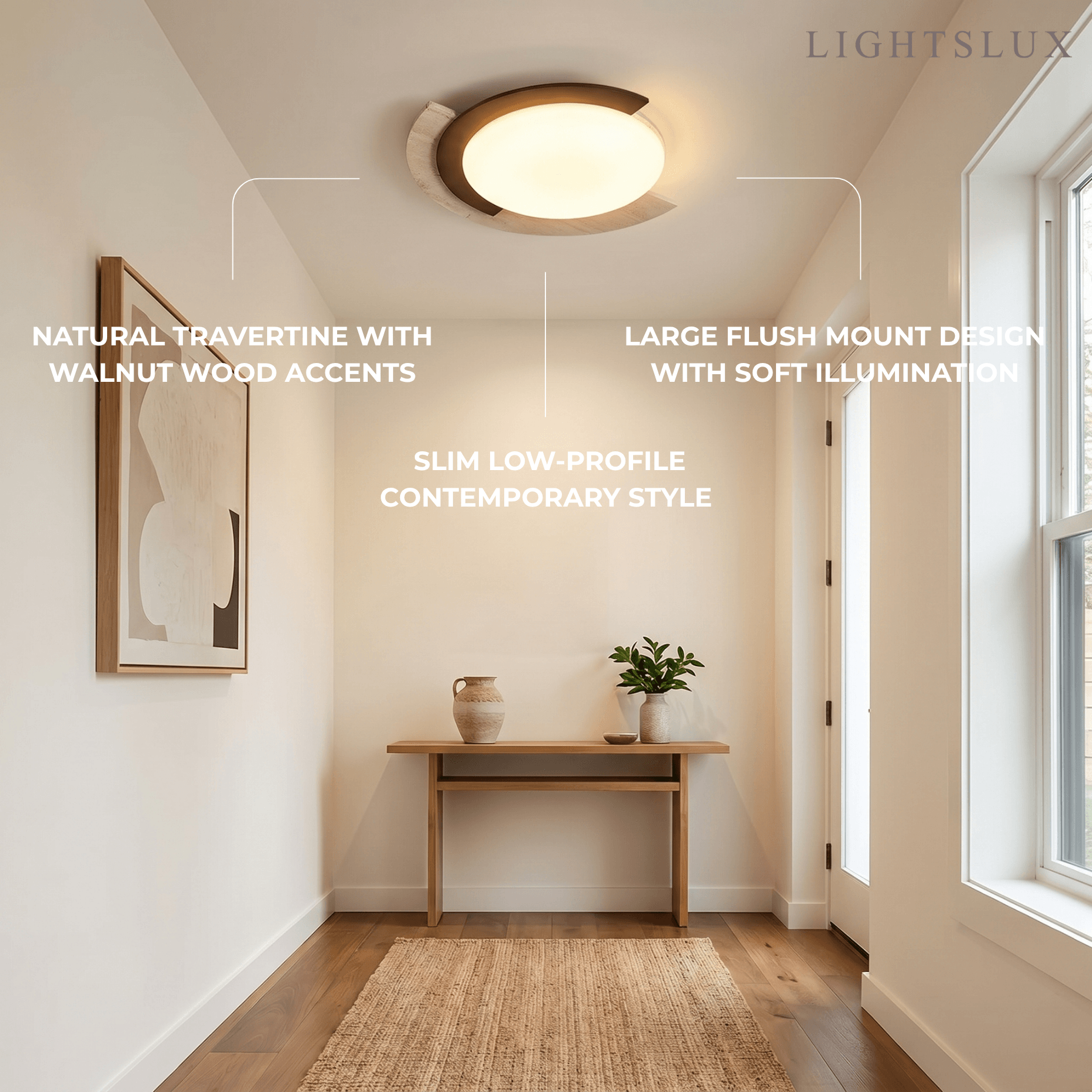 Strata Natural Travertine Ceiling Light