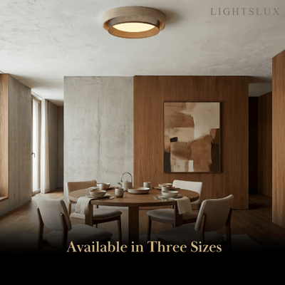 Strata Modern Minimalist Ceiling Light – Yellow Travertine