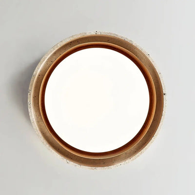 Strata Modern Minimalist Ceiling Light – Yellow Travertine