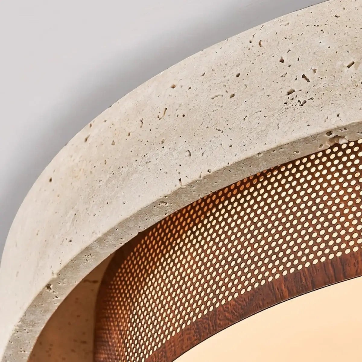 Strata Modern Minimalist Ceiling Light – Yellow Travertine
