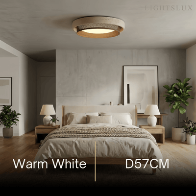 Strata Modern Minimalist Ceiling Light – Yellow Travertine