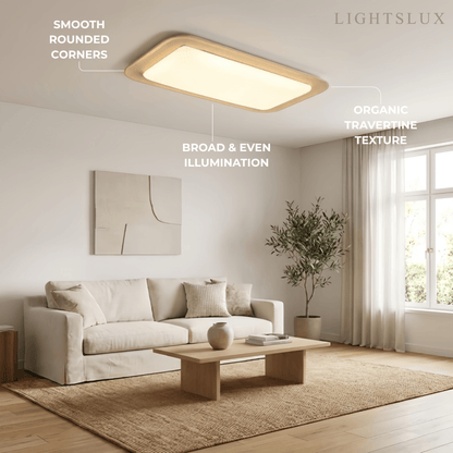 Strata Modern Travertine Ceiling Light – Yellow Stone