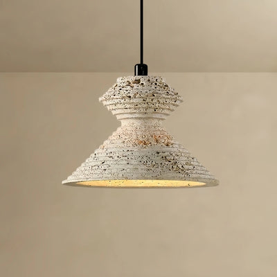 Minimalist Travertine Pendant Light - Yellow Stone for Kitchen Island, Dining Room and Bedroom