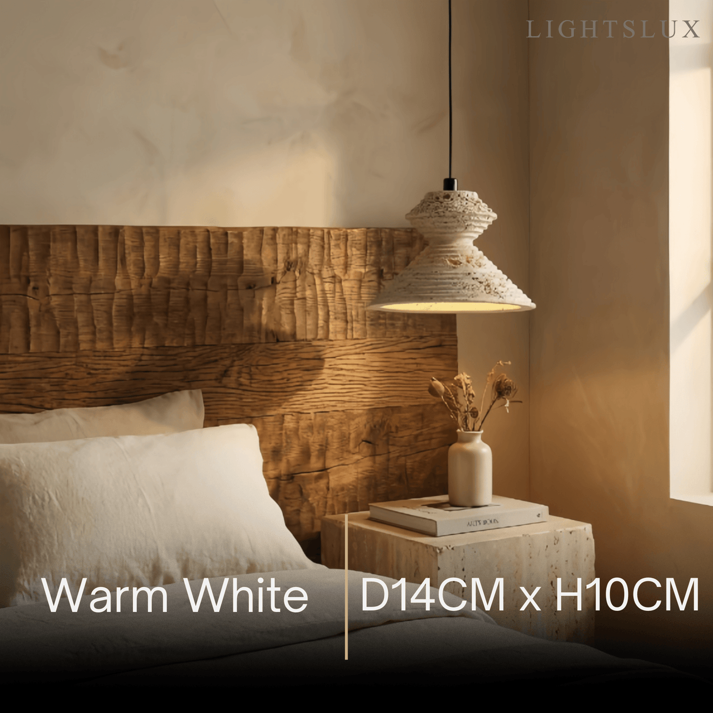 Strata Minimalist Travertine Pendant Light - Yellow Stone