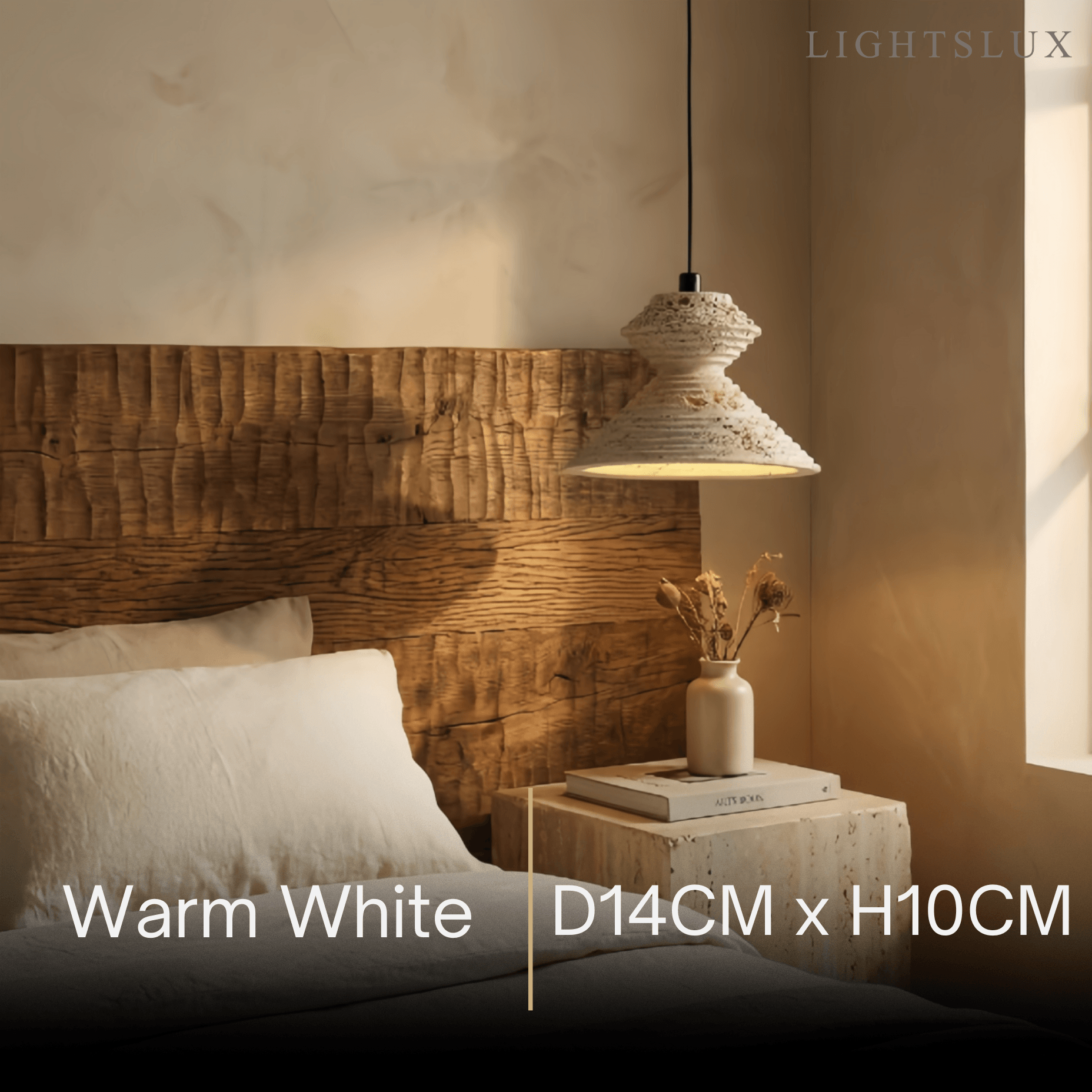 Strata Minimalist Travertine Pendant Light - Yellow Stone