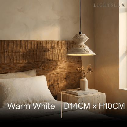 Strata Minimalist Travertine Pendant Light - Yellow Stone