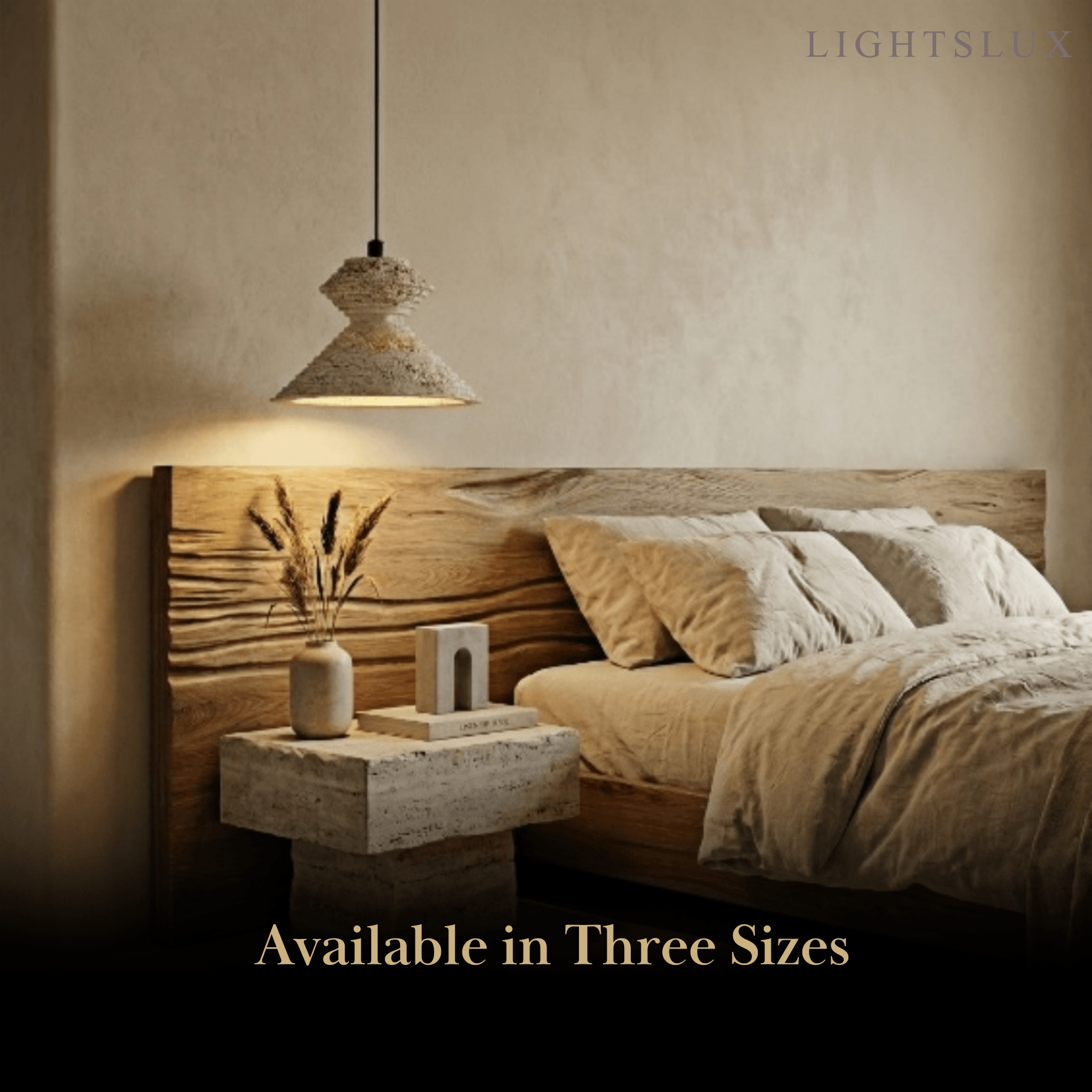 Strata Minimalist Travertine Pendant Light - Yellow Stone