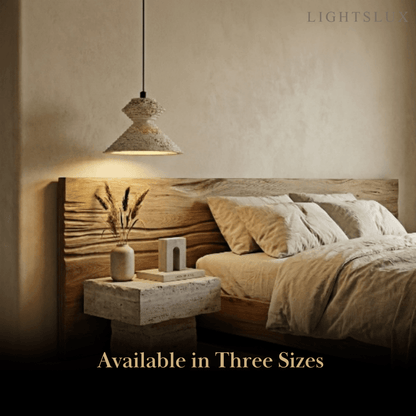 Strata Minimalist Travertine Pendant Light - Yellow Stone