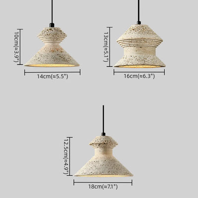 Strata Minimalist Travertine Pendant Light - Yellow Stone