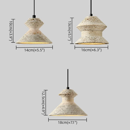 Strata Minimalist Travertine Pendant Light - Yellow Stone