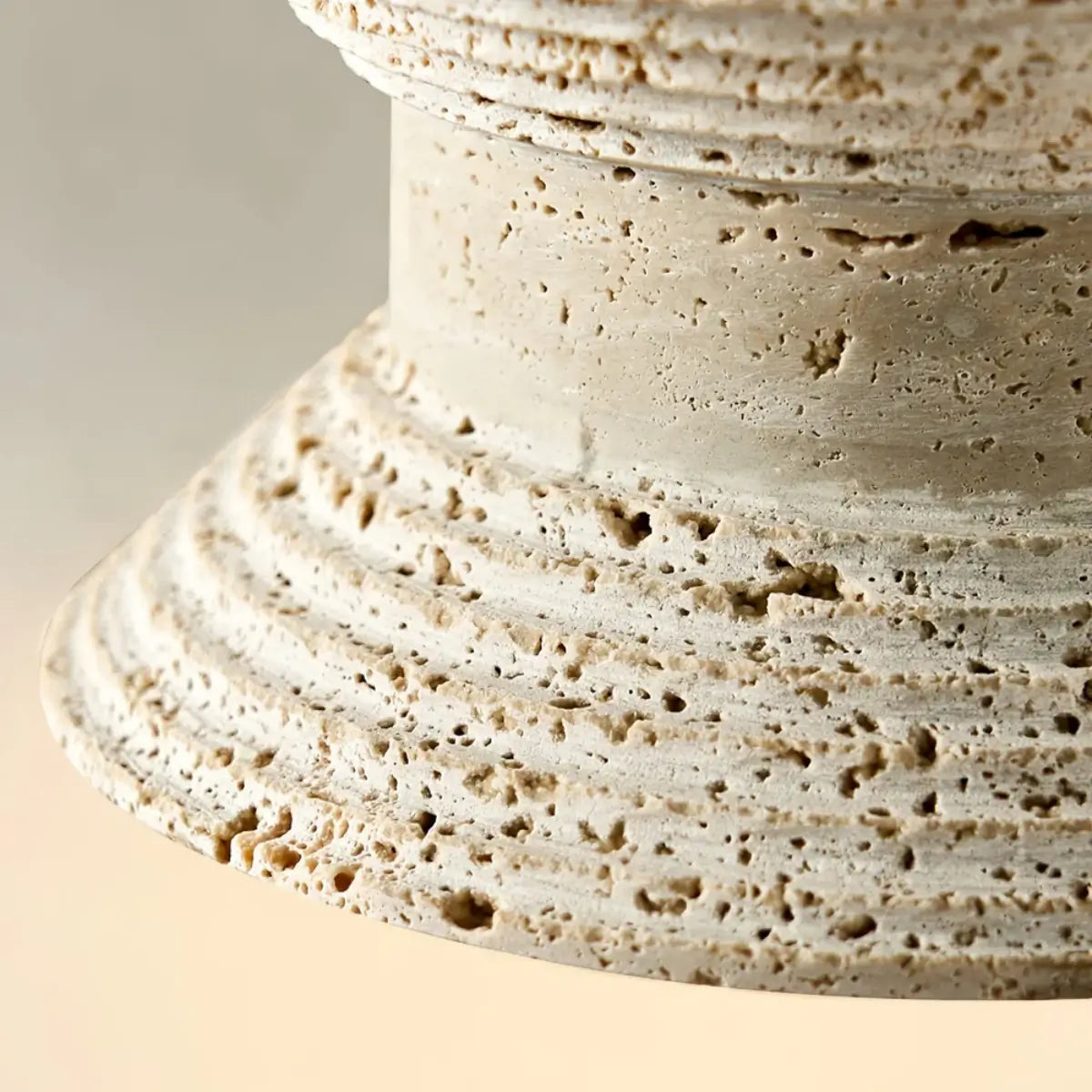 Strata Minimalist Travertine Pendant Light - Yellow Stone