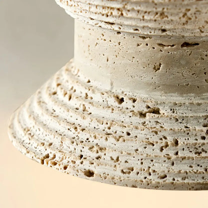 Strata Minimalist Travertine Pendant Light - Yellow Stone