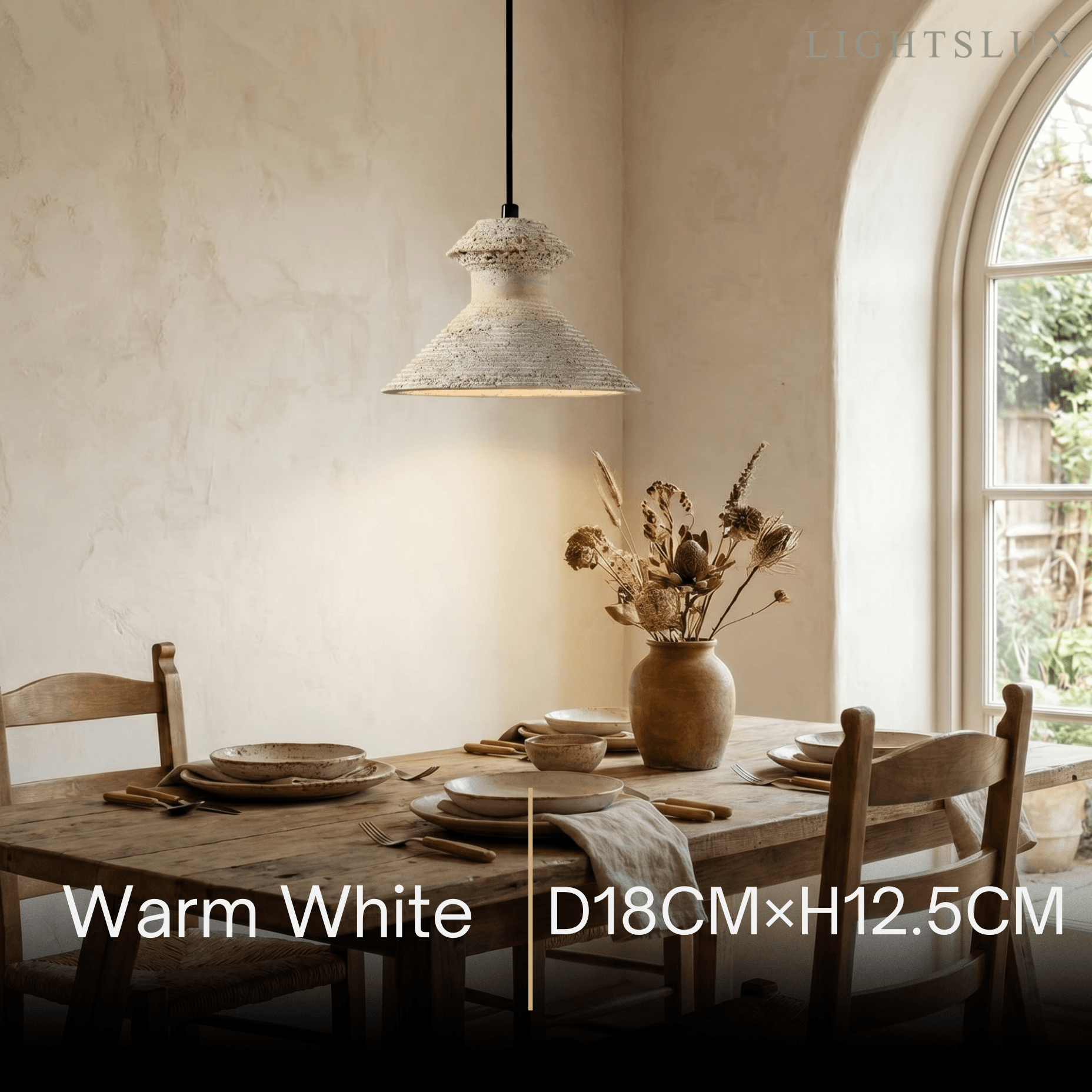 Strata Minimalist Travertine Pendant Light - Yellow Stone