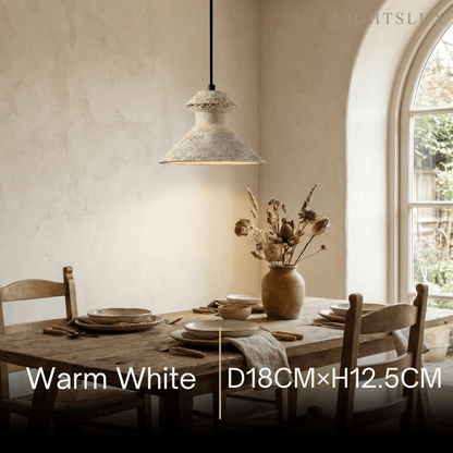 Strata Minimalist Travertine Pendant Light - Yellow Stone
