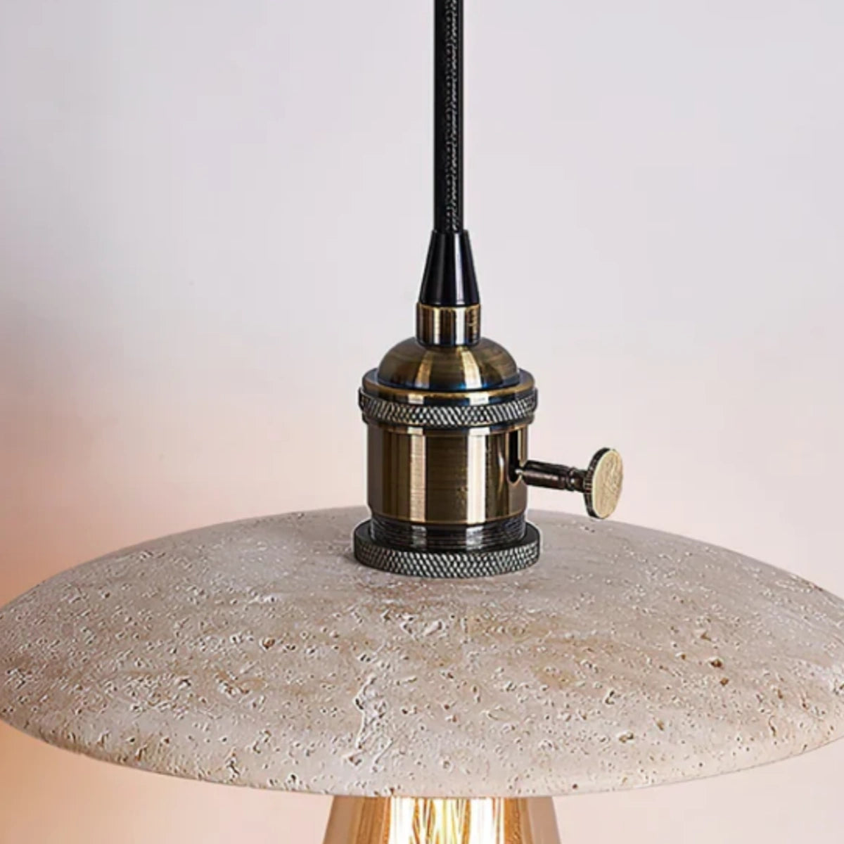 Strata Modern Minimalist Travertine Pendant Light