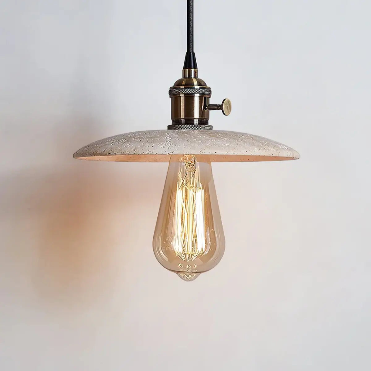 Strata Modern Minimalist Travertine Pendant Light 