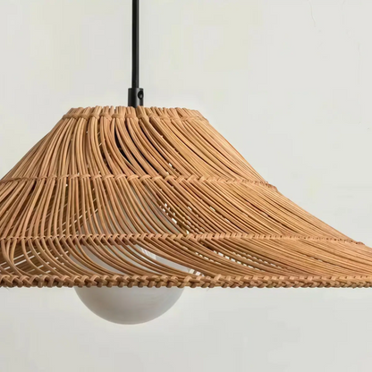 Bamburo Natural Rattan Pendant Light -- Natural Rattan for Bedroom Dining Room Living Room