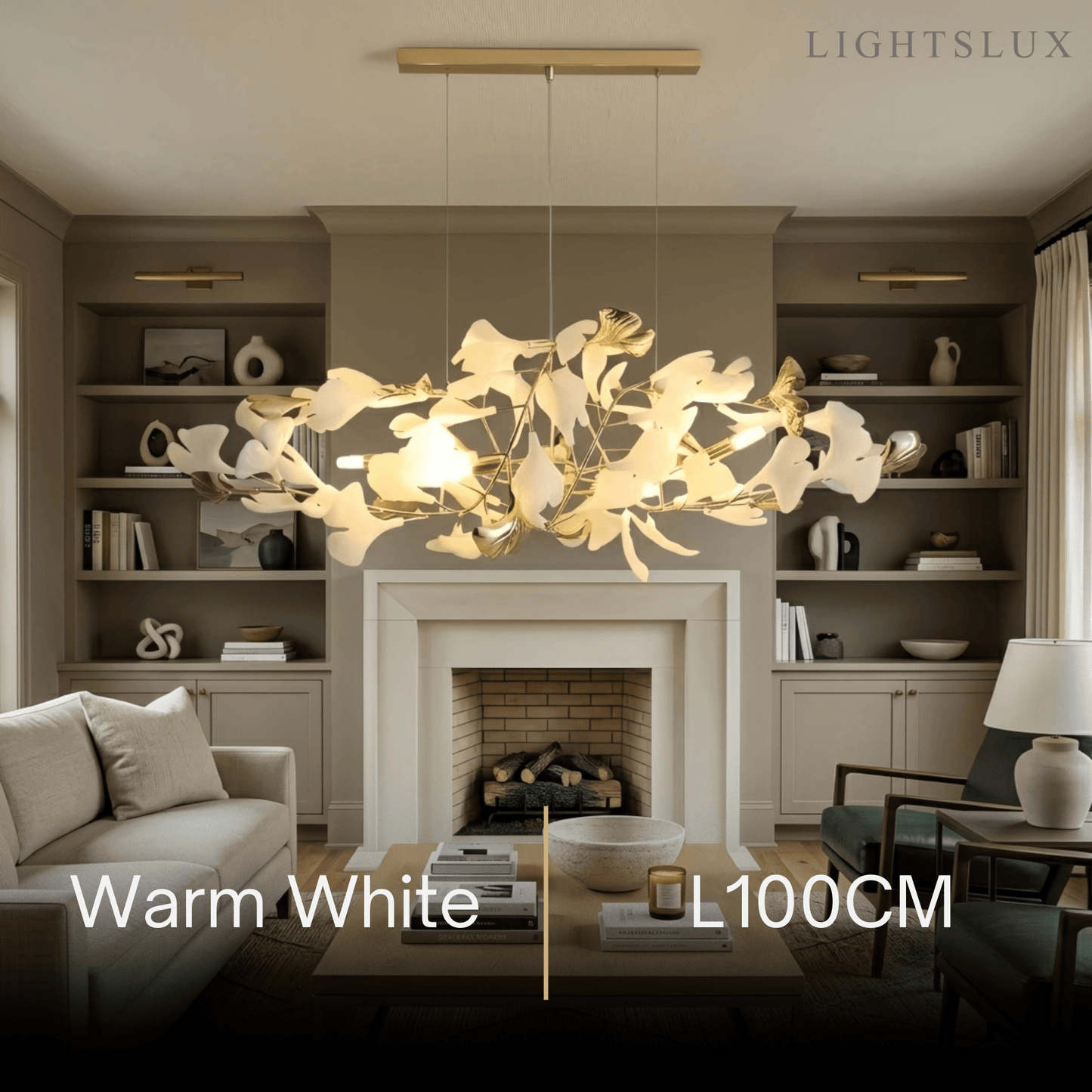 Velora Minimalist Ginkgo Leaf Chandelier -- Iron & Glass for Dining Room