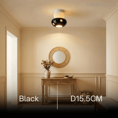 Vivara Retro Mushroom Ceiling Light -- Ceramic Red/Black for Bedroom