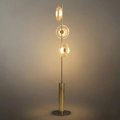 Excelis Luxury Floor Lamp -- Iron and Glass , Amber or Clear Light Color for Living Room Bedroom