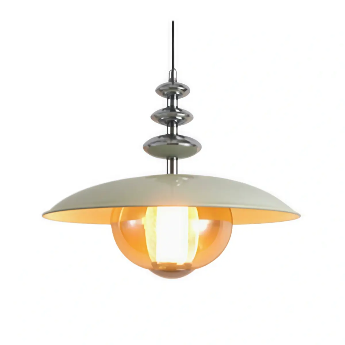 Irondale Vintage French Cream Ceiling Light -- Glass & Iron for Hallway