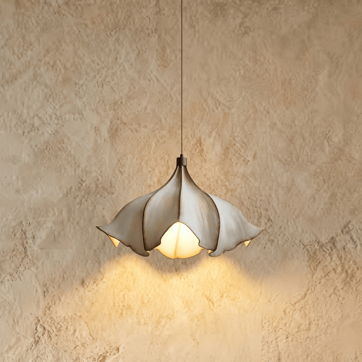 Zenno Wabi-Sabi Hängelampe - Metall Braun Beige für Esszimmer