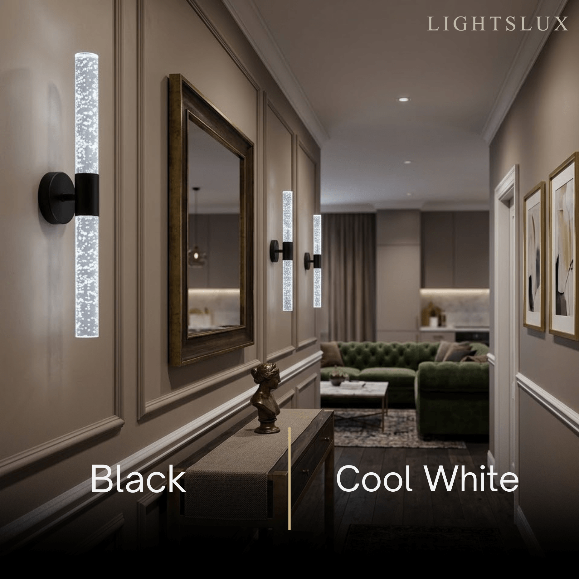 Lunara Modern Wall Lamp -- Iron & PVC Gold for Hallway