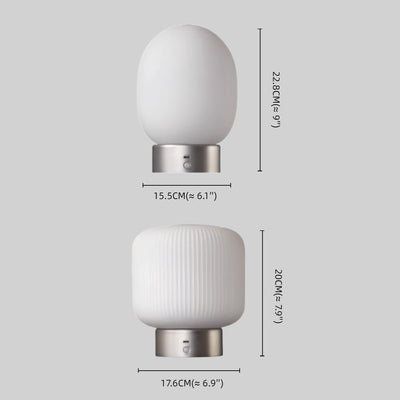 Crema Light Table Lamp -- Metal & Frosted Glass with Touch & Human Induction for Bedroom Living Room