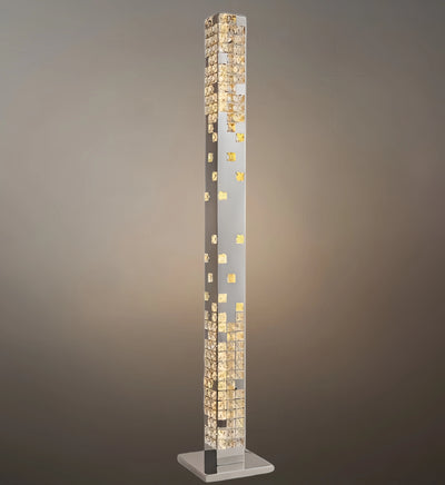 Excelis Modern Crystal Floor Lamp – Stainless Steel & Crystal Chrome for Living Room