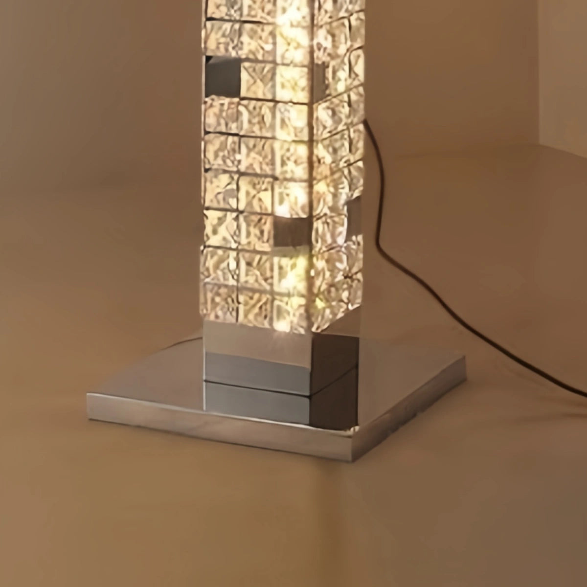 Excelis Modern Crystal Floor Lamp – Stainless Steel & Crystal Chrome for Living Room