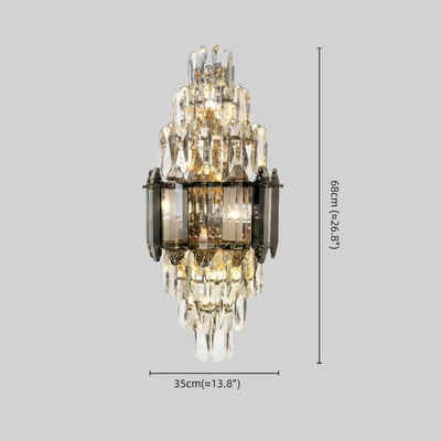 Vetro Crystal Glass Wall Sconce - Art Deco for Bedroom & Living Room