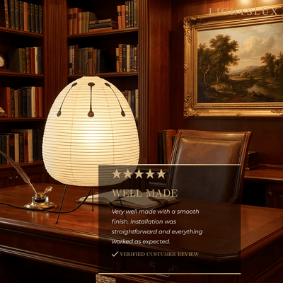 Zenno  Wabi-Sabi Oval Rice Paper Table Lamp