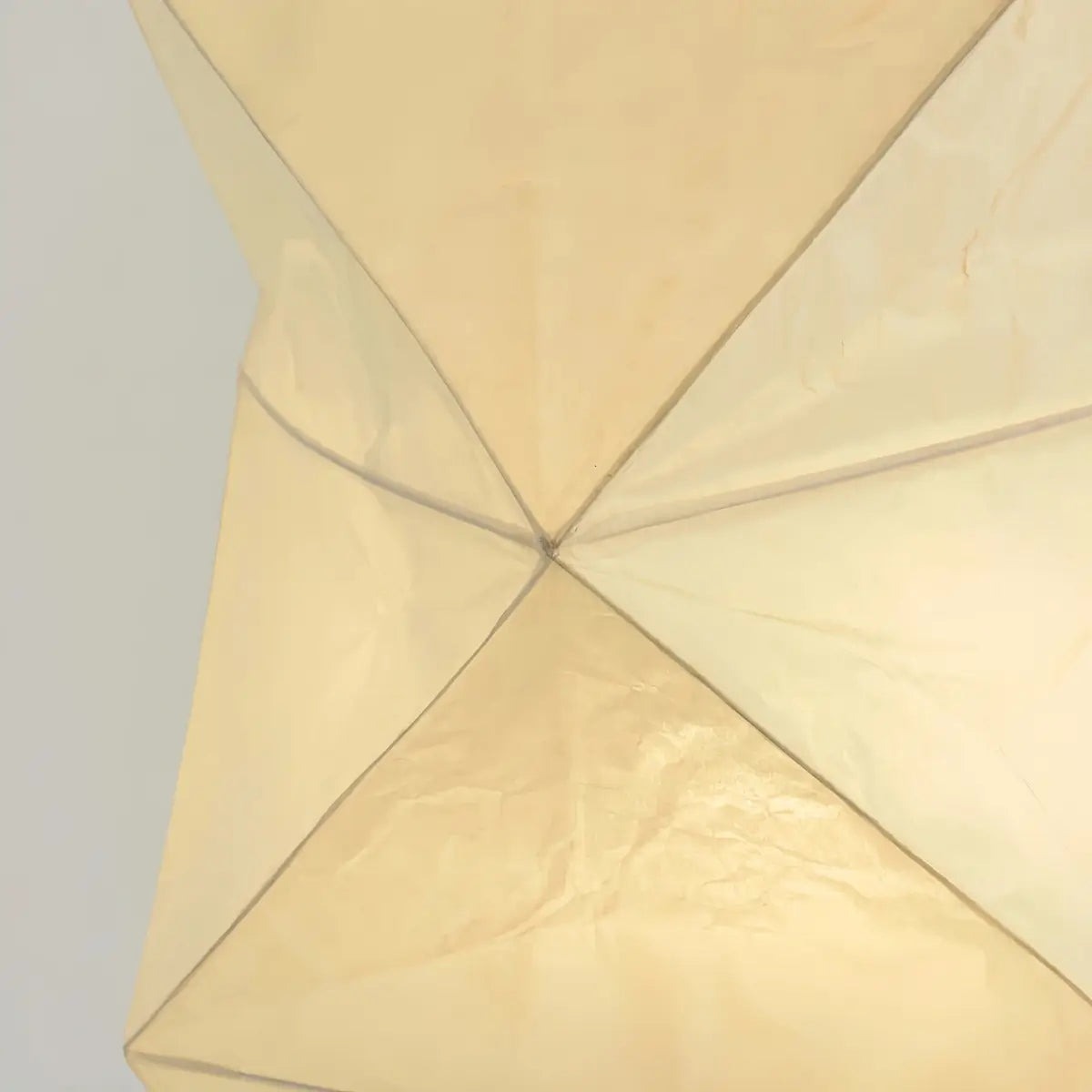 Wabi-Sabi Minimalist Origami Floor Lamp -- Metal & Paper Milk White  