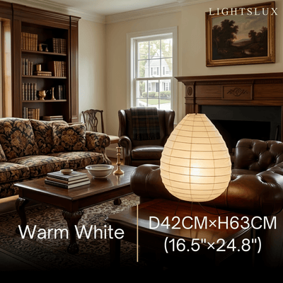  Minimalist Teardrop Table Lamp -- Iron & Rice Paper for Living Room